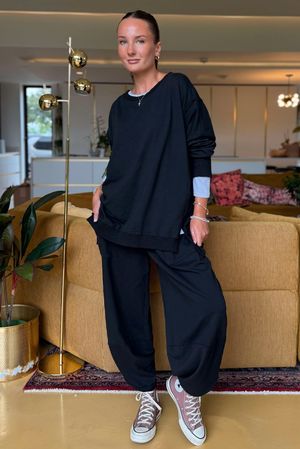 Made in Italy Lagenlook Chill Sweatshirt Black 